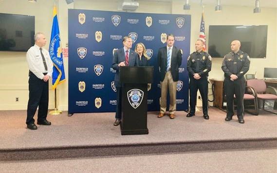 Senator Blumenthal highlights federal assistance to help replace a portion of Fairfield's emergency radio network system. 